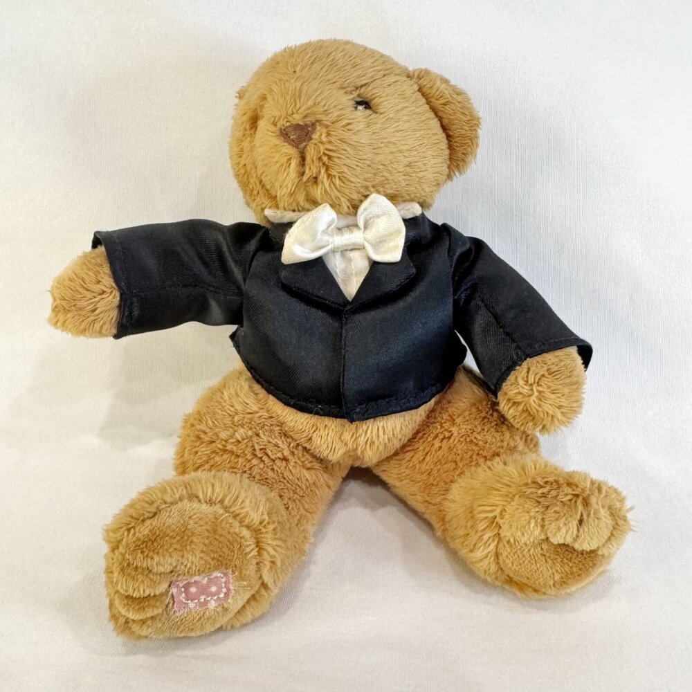 Cherished Teddies Small 6" Plush Stuffed Animal Tuxedo 2002 Teddy Bear Shelf Sit